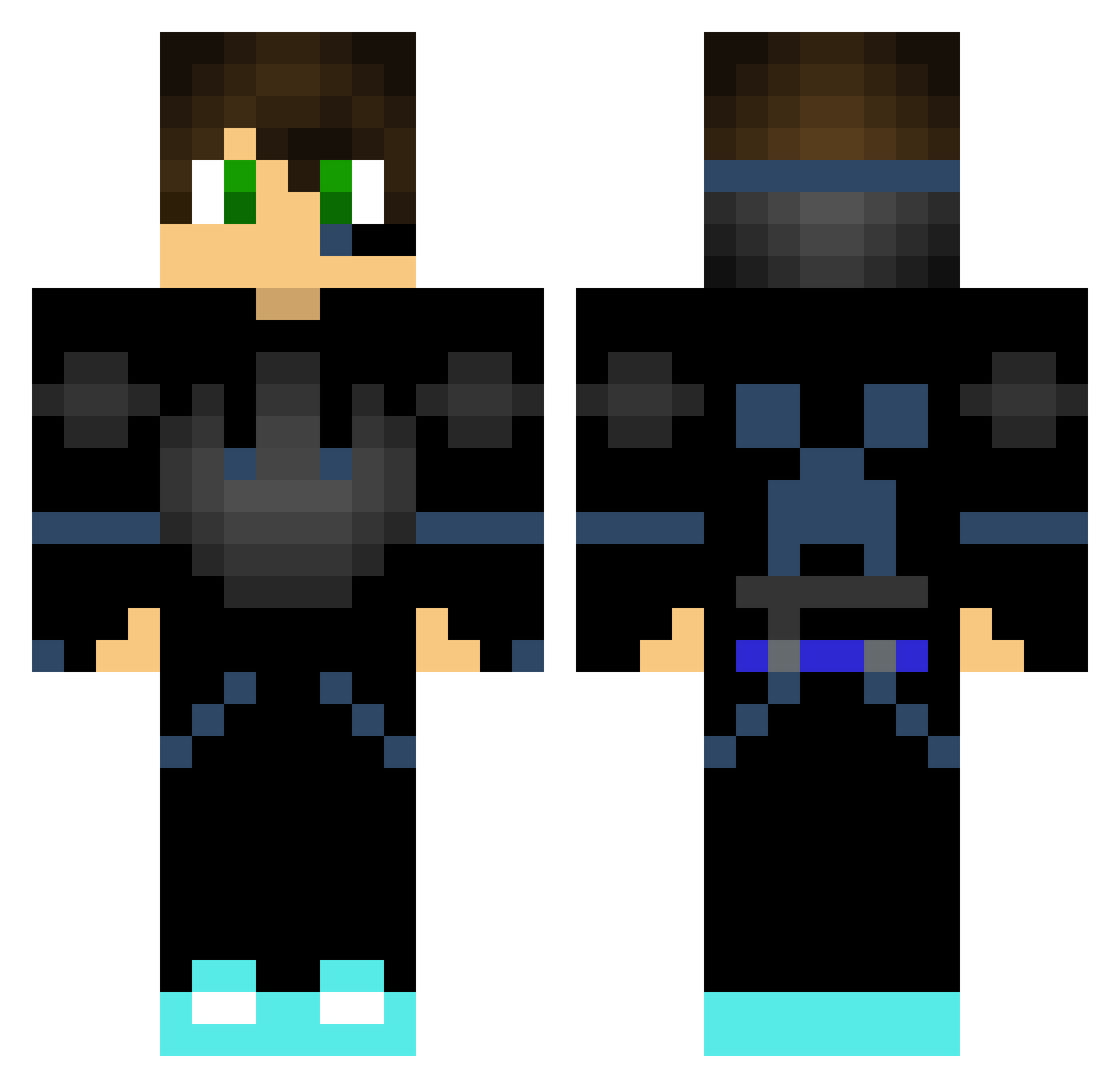 Serfan Minecraft skin, front and back view
