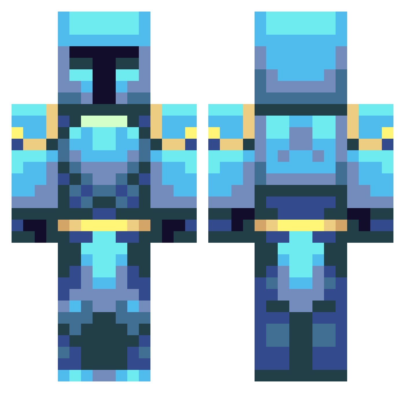 Dakuga122 Minecraft skin, front and back view