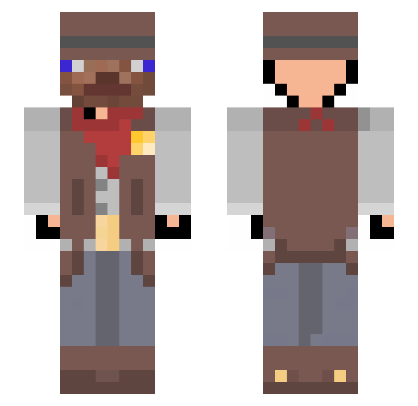 Ianouuuu Minecraft skin, front and back view