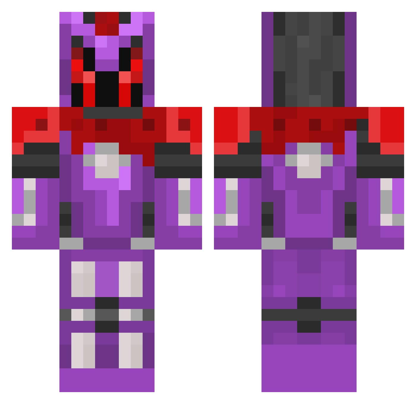 Grimm_Shade Minecraft skin, front and back view