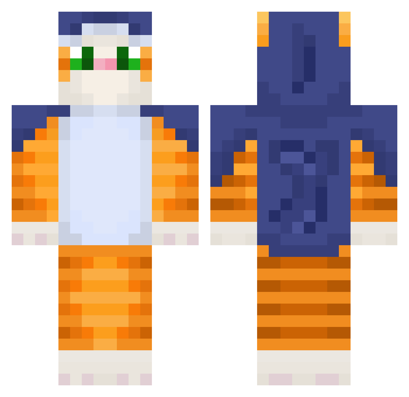 Tuzer_KOT Minecraft skin, front and back view
