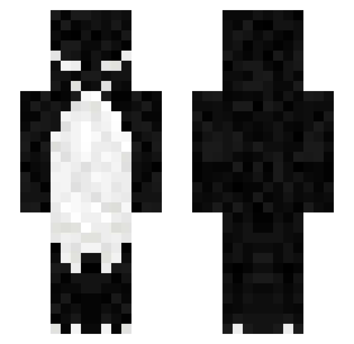 CertainBird Minecraft skin, front and back view