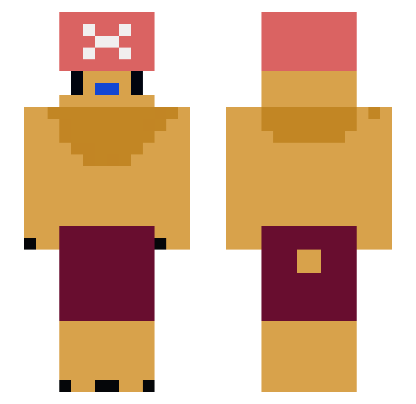 erthly Minecraft skin, front and back view