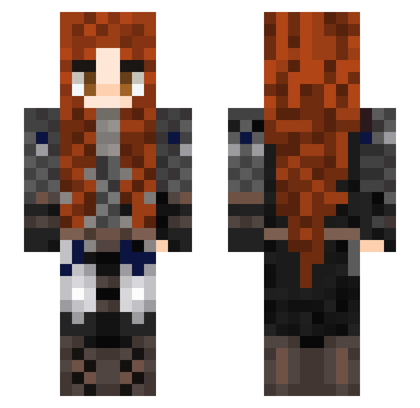 NeuroToKsynya Minecraft skin, front and back view