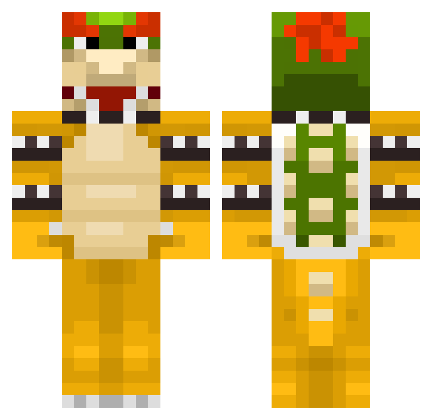 Vallerbox Minecraft skin, front and back view