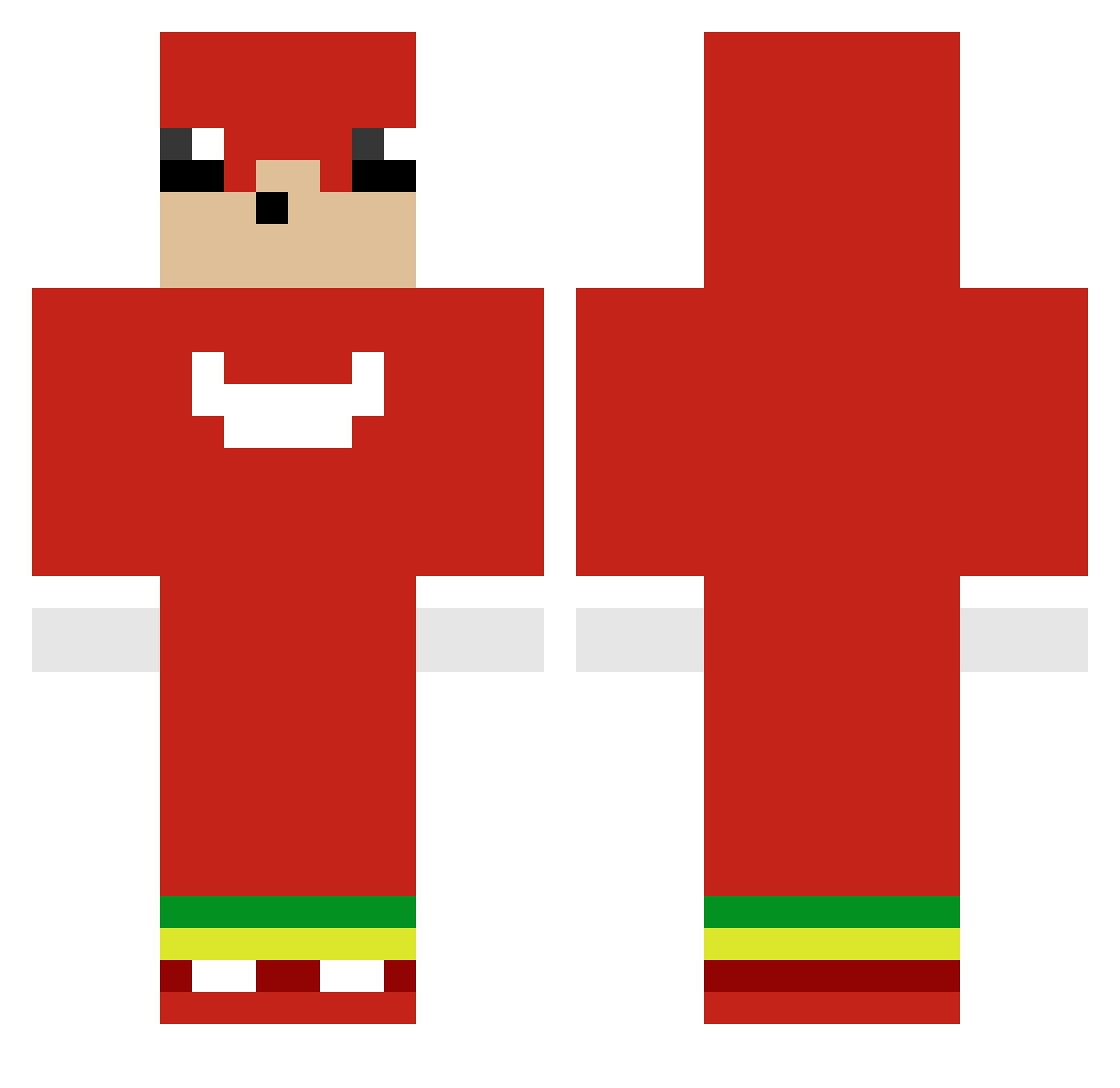 k3noe Minecraft skin, front and back view
