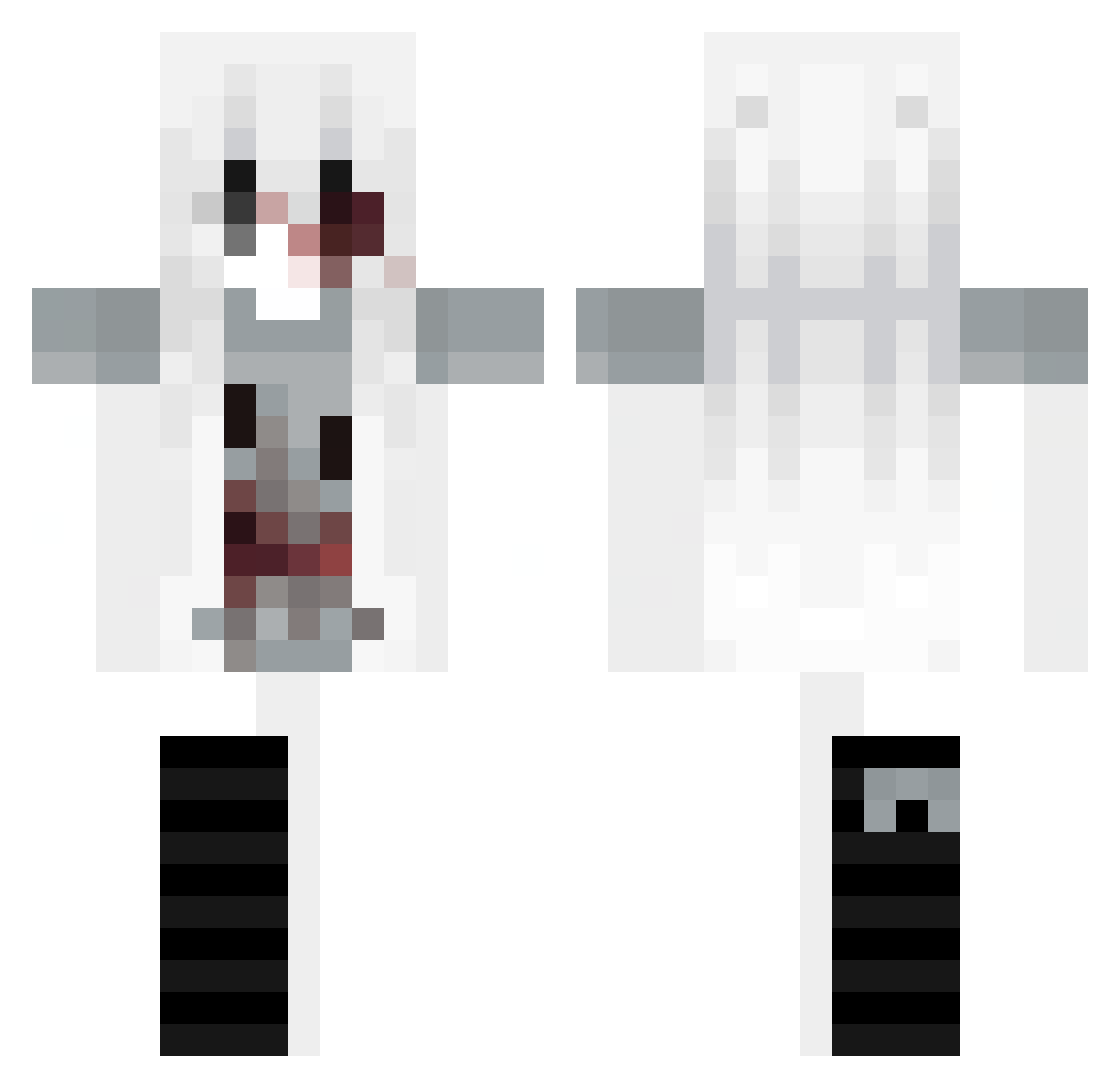 Lonely_Hwei Minecraft skin, front and back view