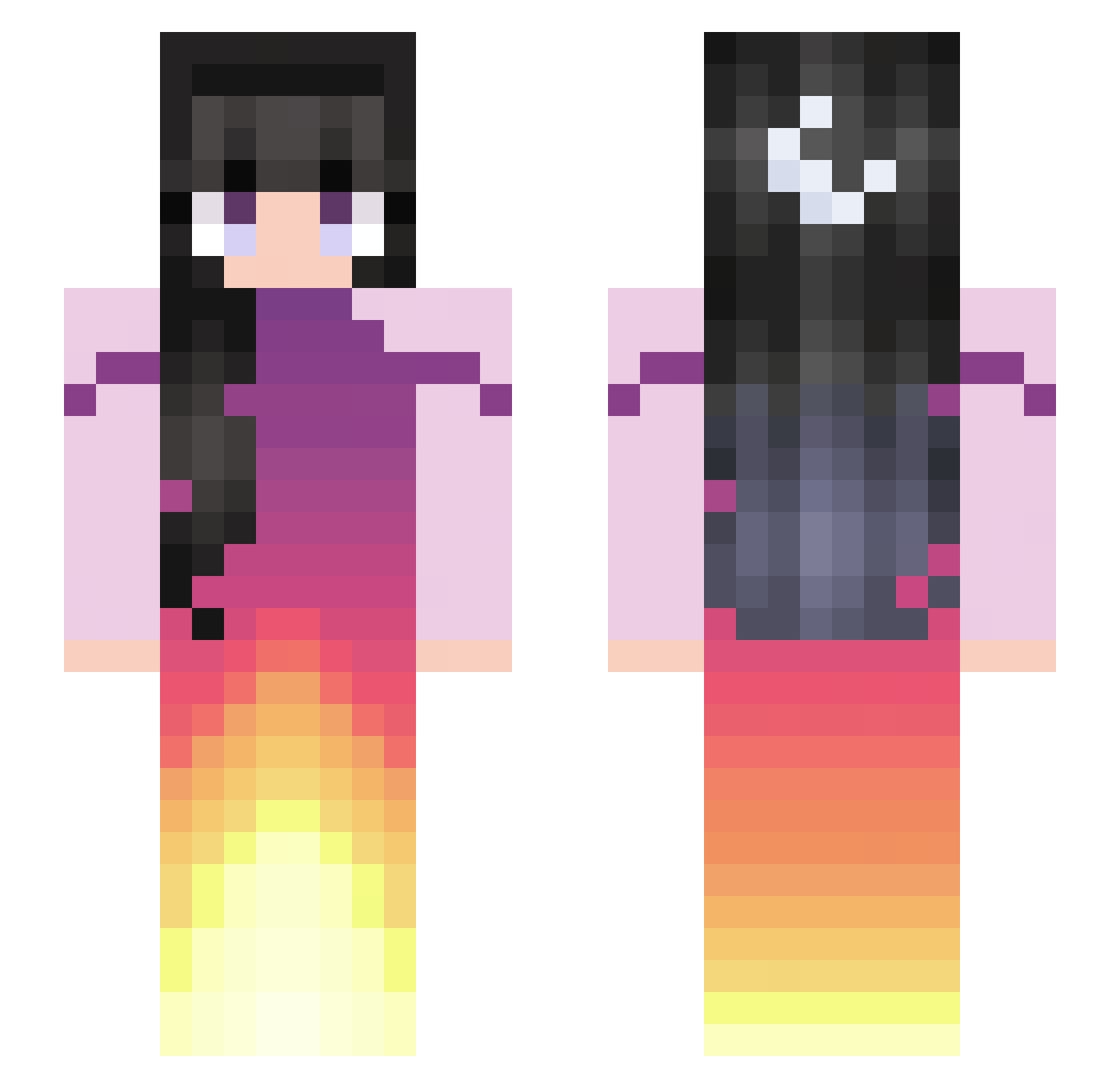 milaaaaaaaaaaaa Minecraft skin, front and back view