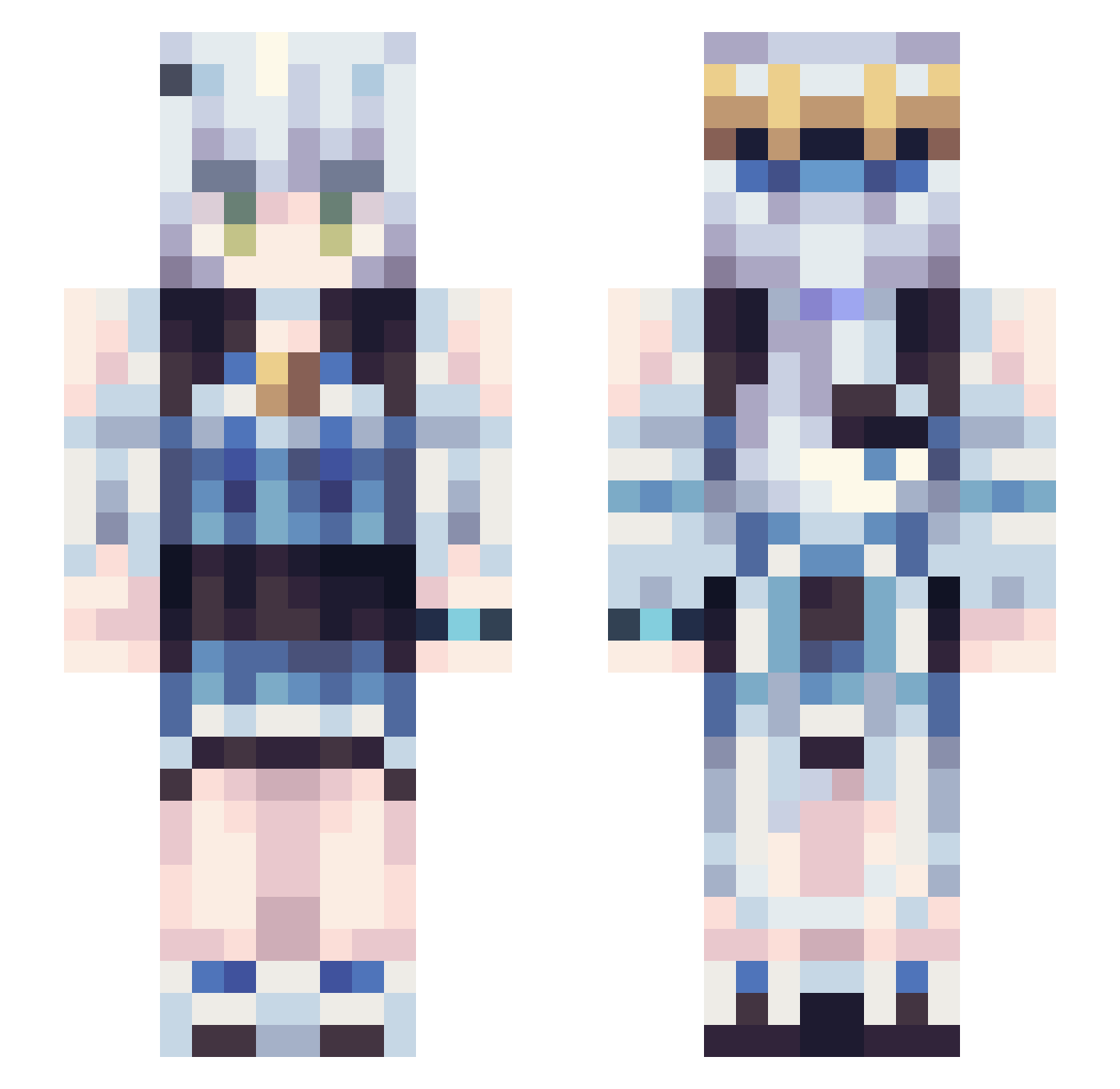 MaoYuNa133 Minecraft skin, front and back view