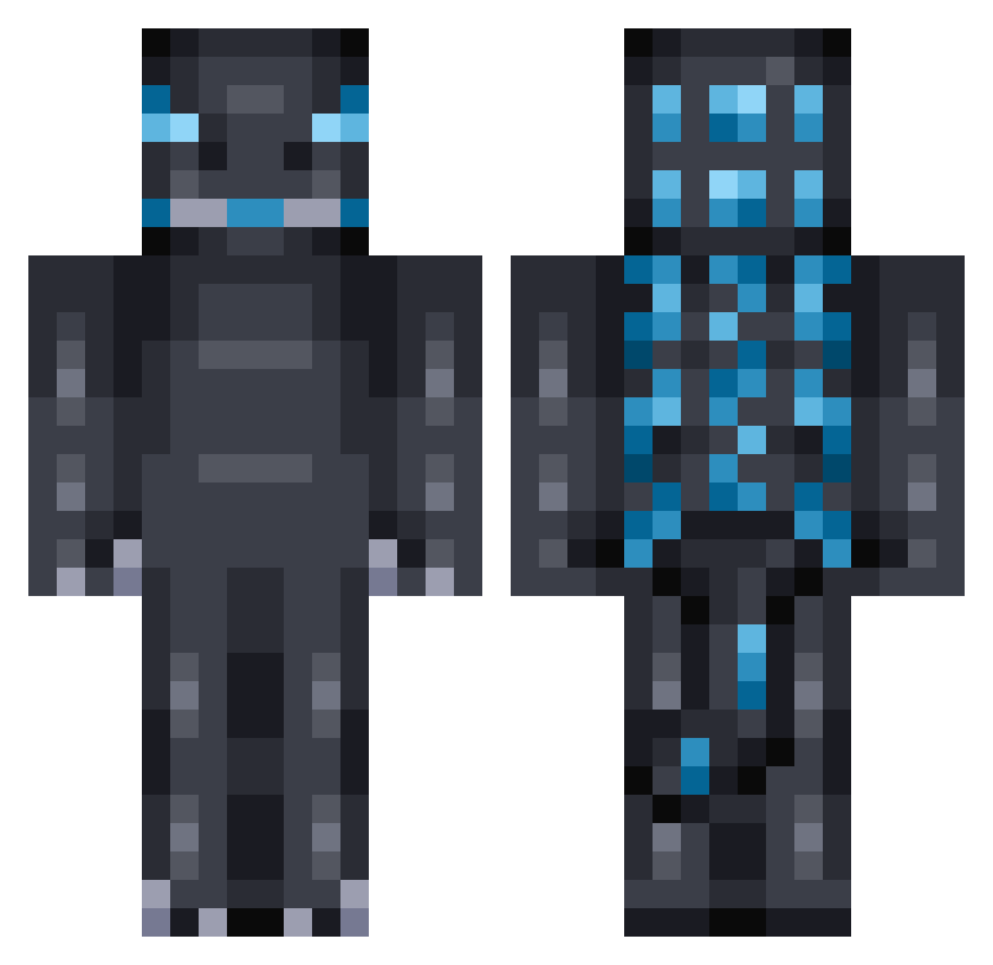 Juaned Minecraft skin, front and back view