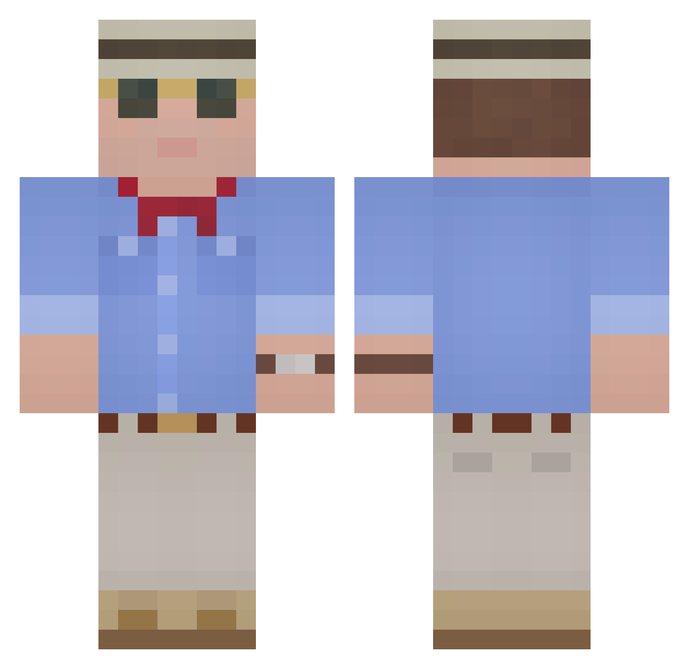 theswampp Minecraft skin, front and back view