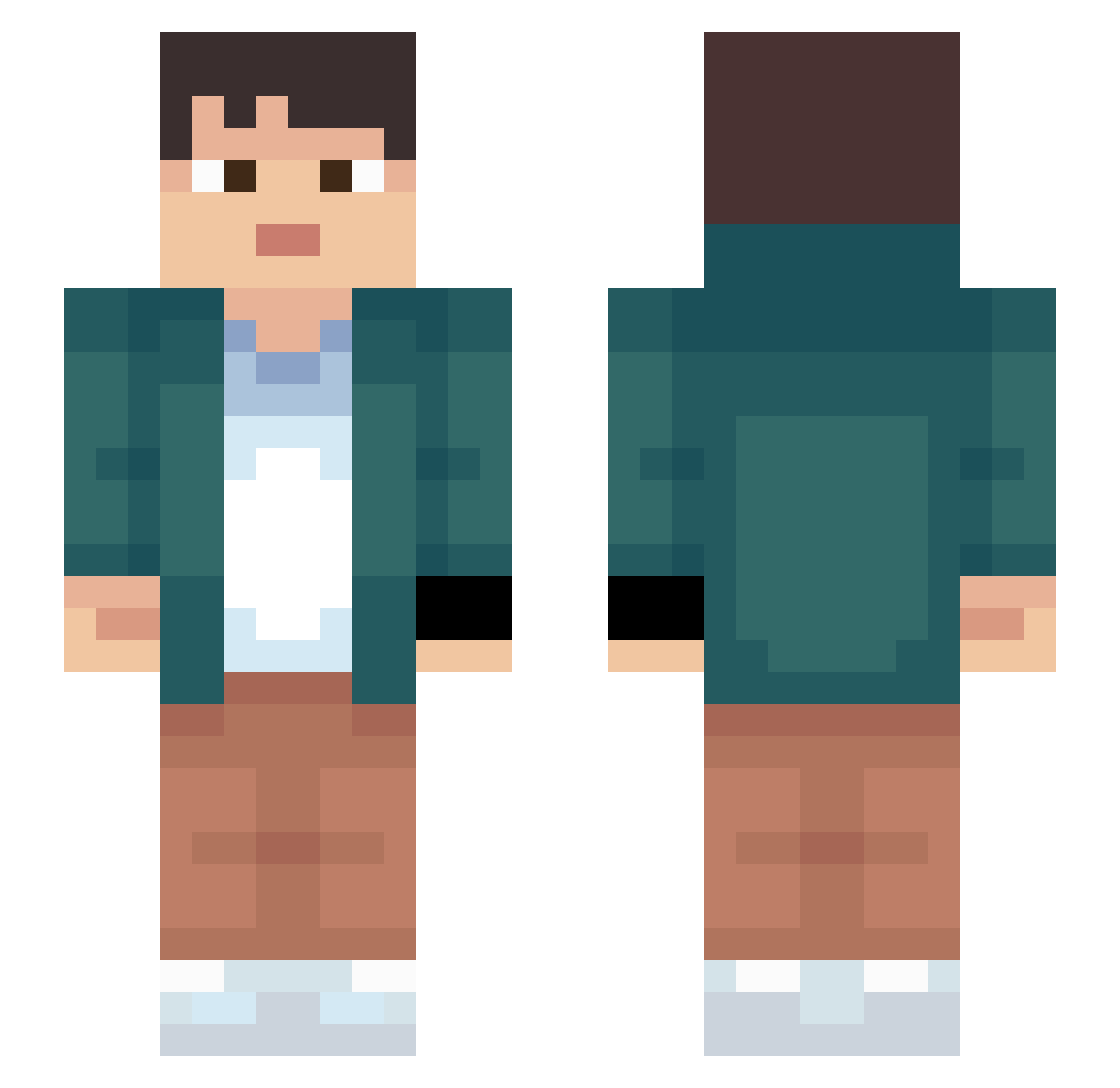 Astroninou Minecraft skin, front and back view