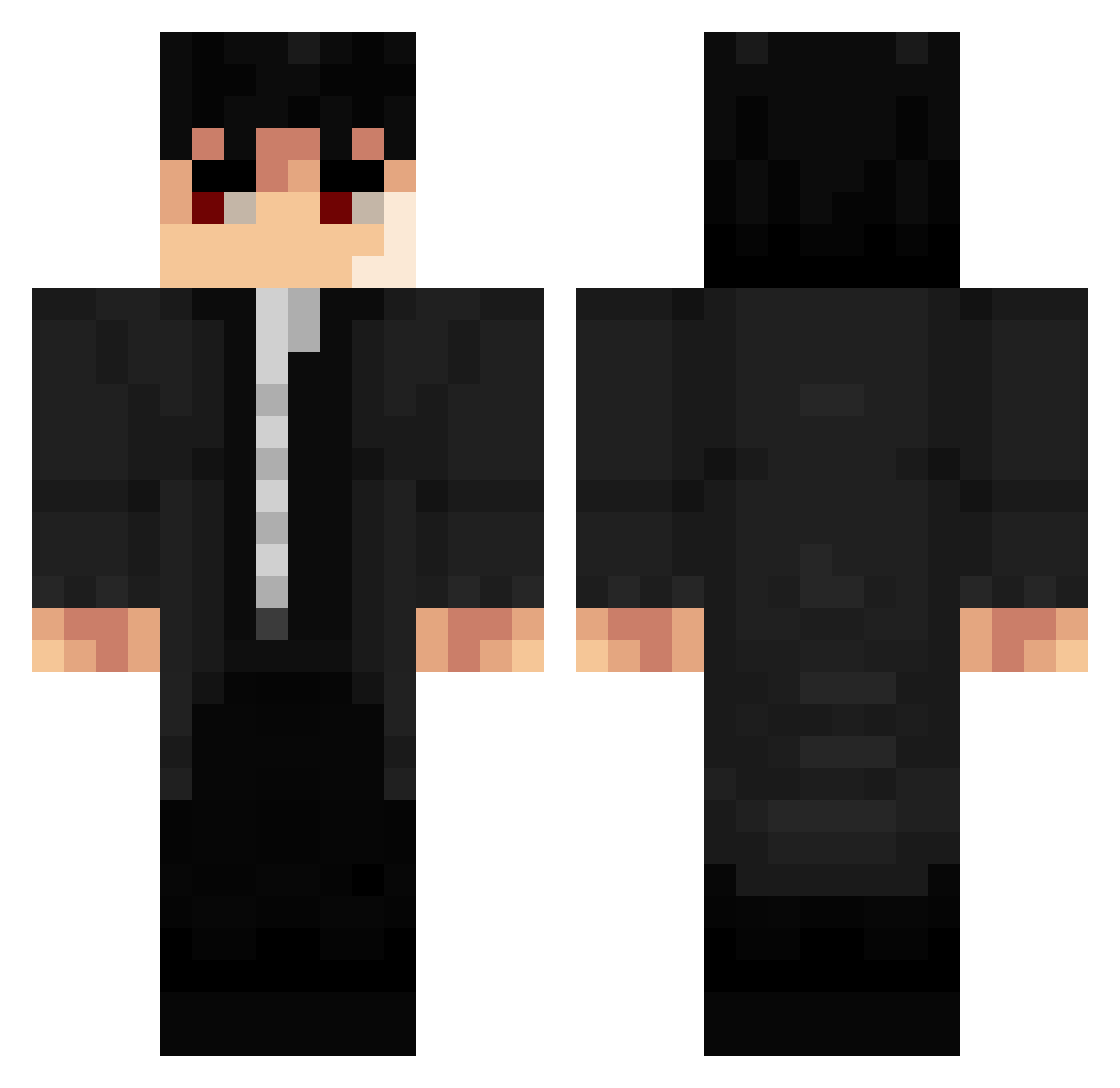 Palemo Minecraft skin, front and back view