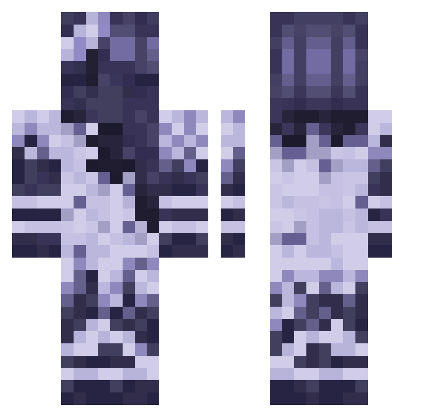 STAUBS Minecraft skin, front and back view
