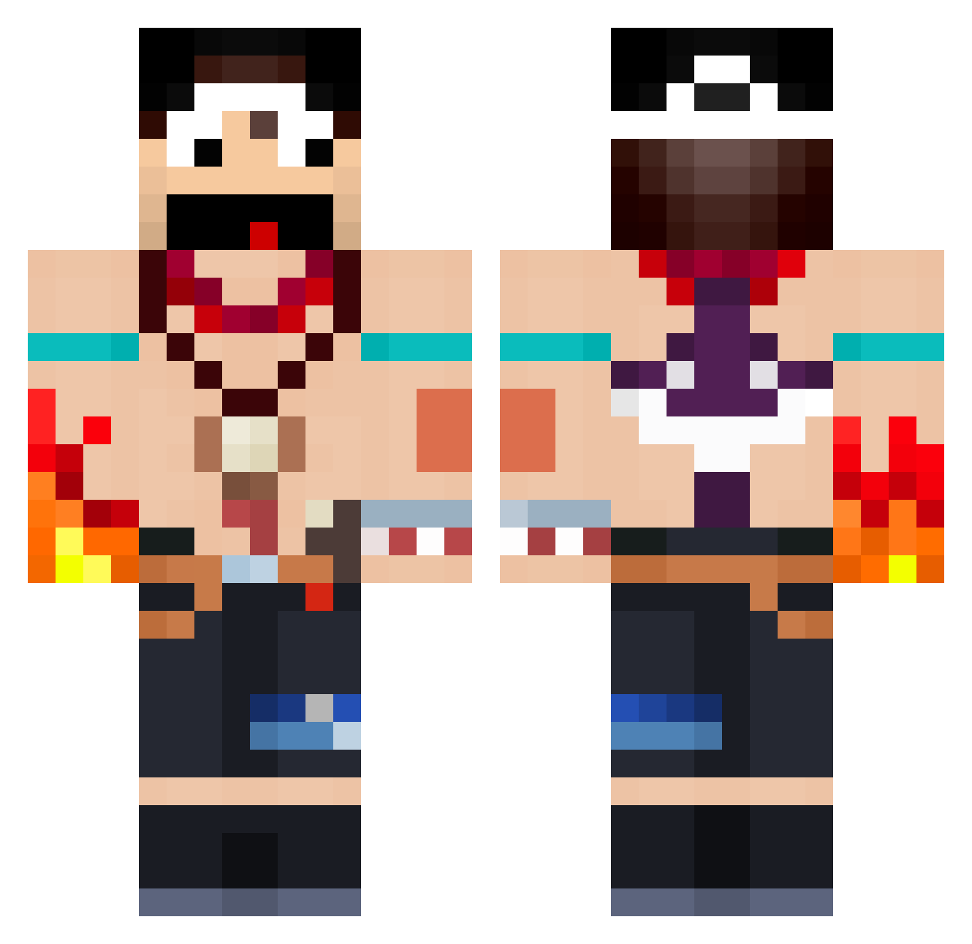 wDarkiih Minecraft skin, front and back view