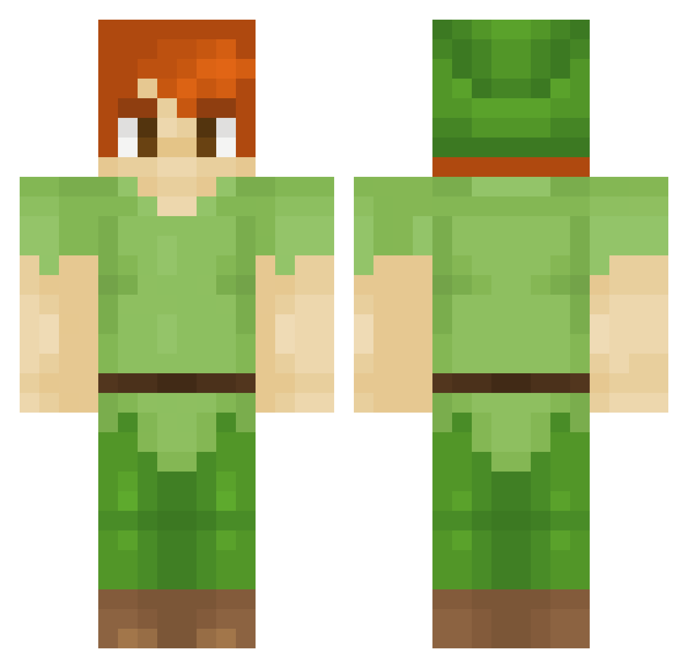 MayaxThePinkOgre Minecraft skin, front and back view