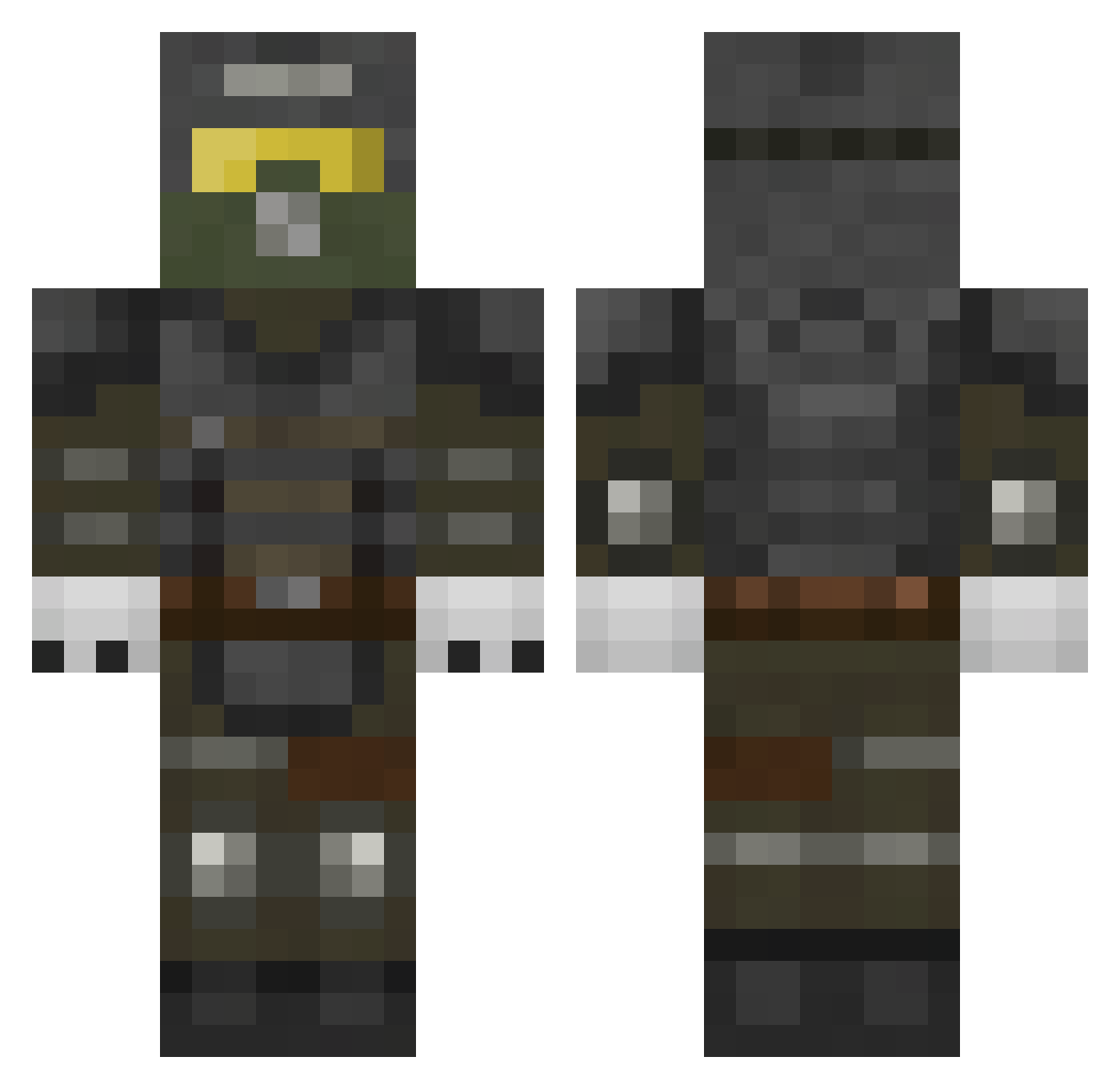 YvSk1z Minecraft skin, front and back view