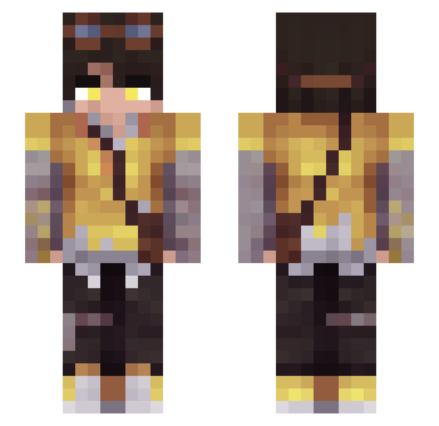GorillaBoy0110 Minecraft skin, front and back view