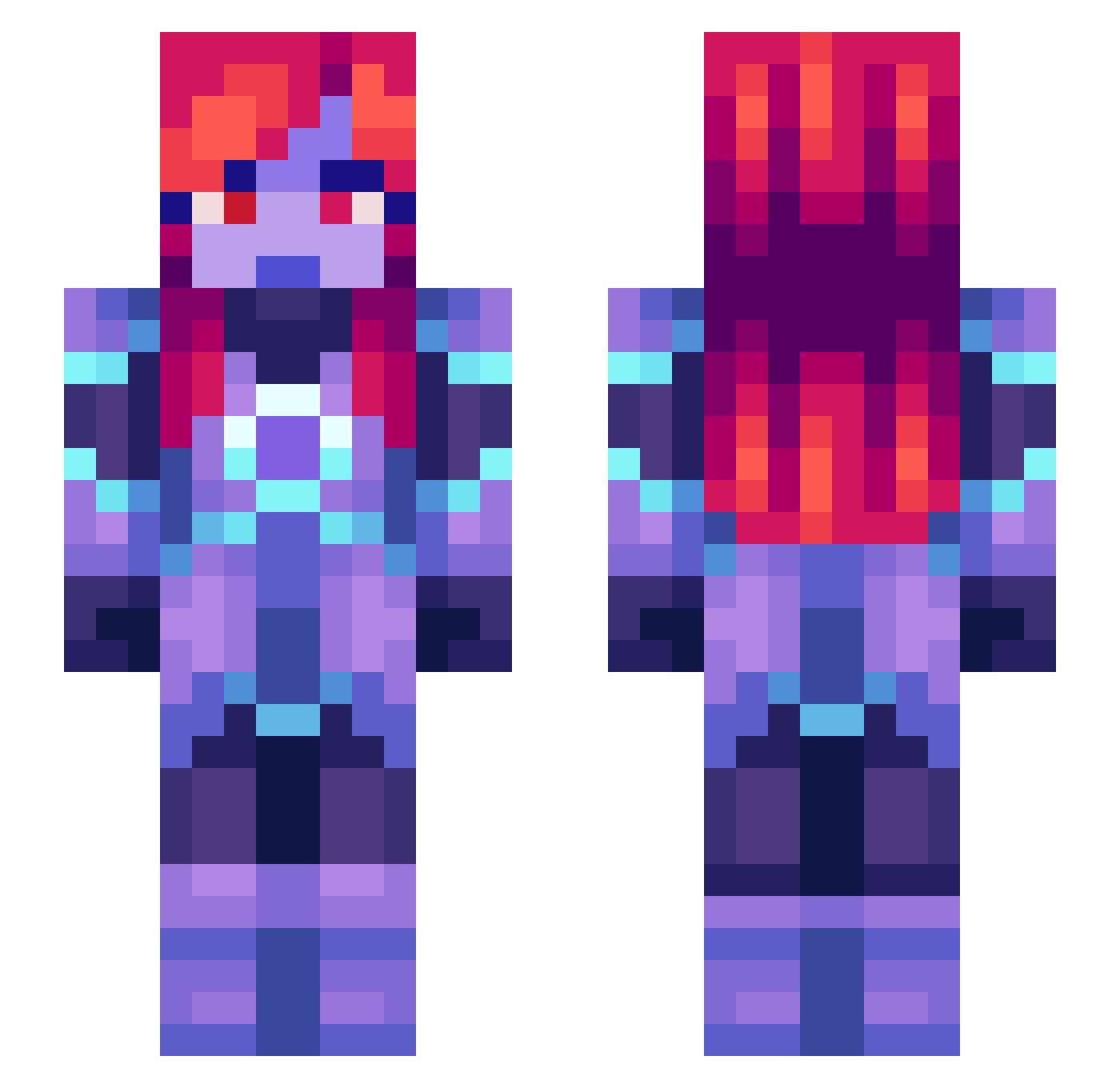 BasedCotton Minecraft skin, front and back view