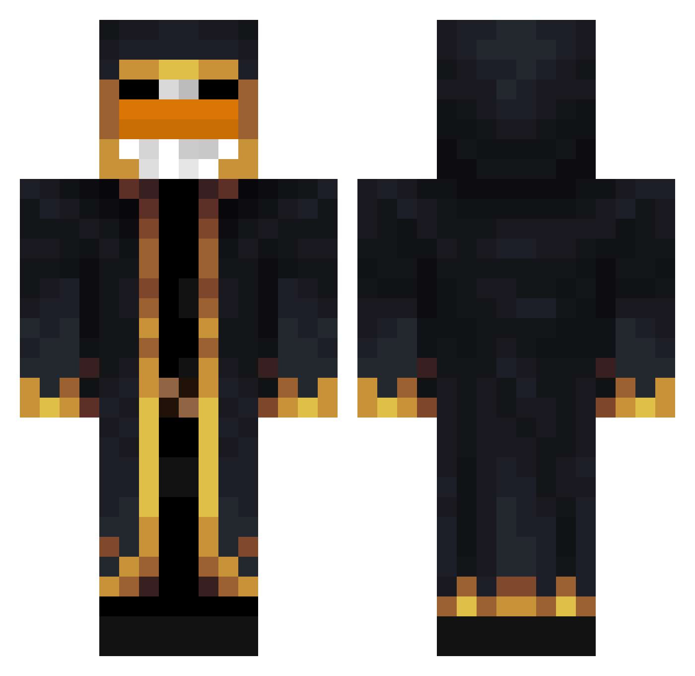 Diwrnach Minecraft skin, front and back view