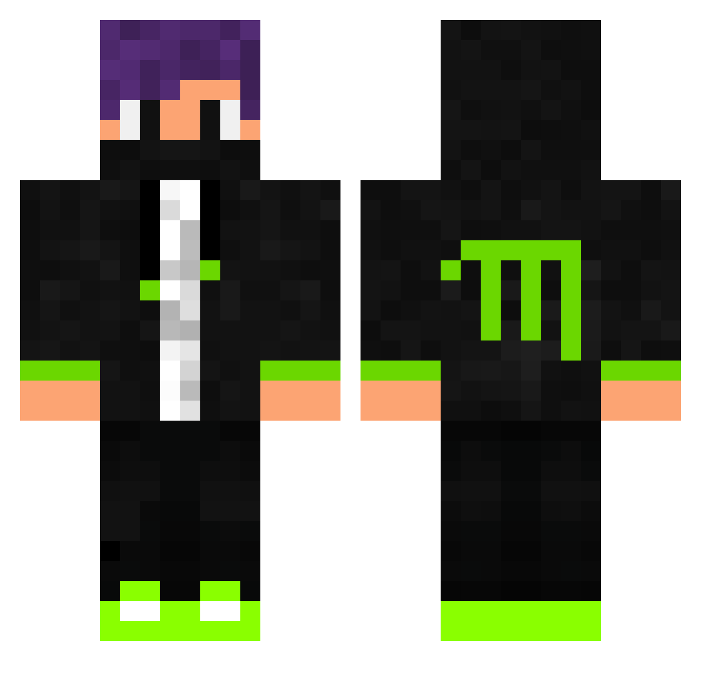 Xandoss Minecraft skin, front and back view