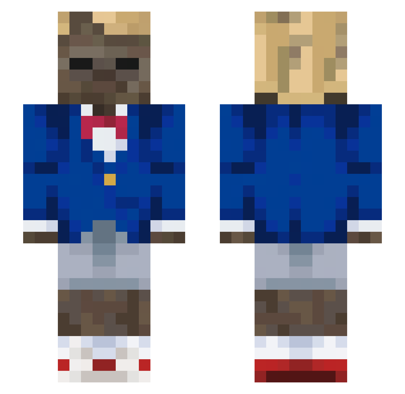 jimmyskyblock Minecraft skin, front and back view