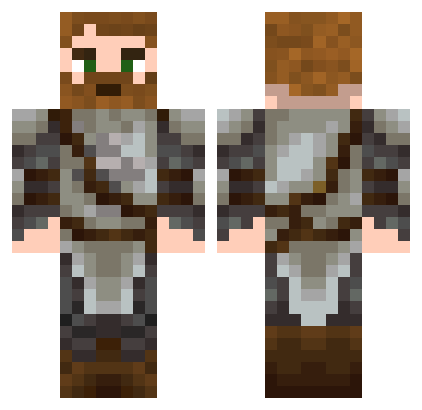 Cafaruk10 Minecraft skin, front and back view