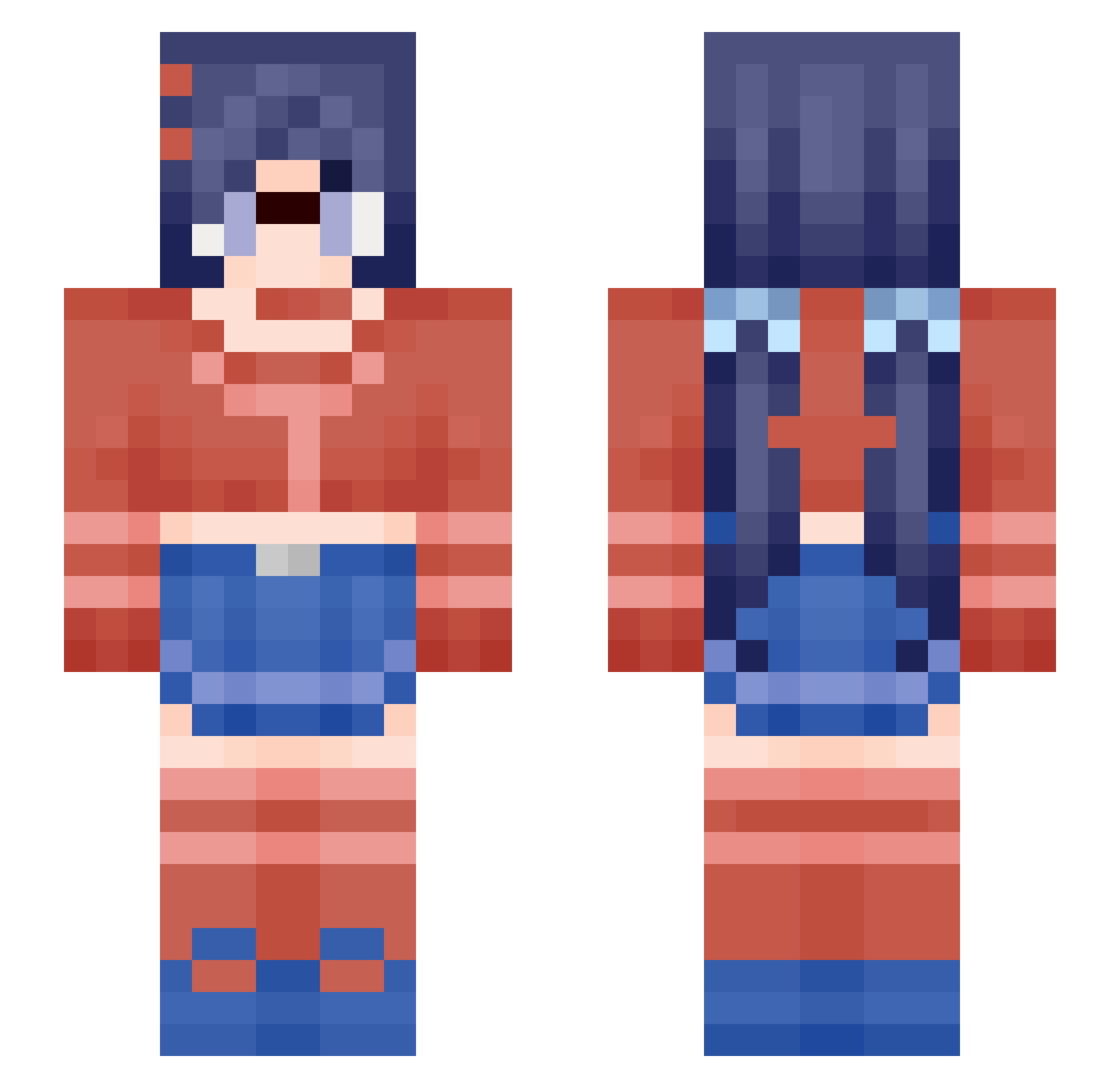 Anonymouse69712 Minecraft skin, front and back view