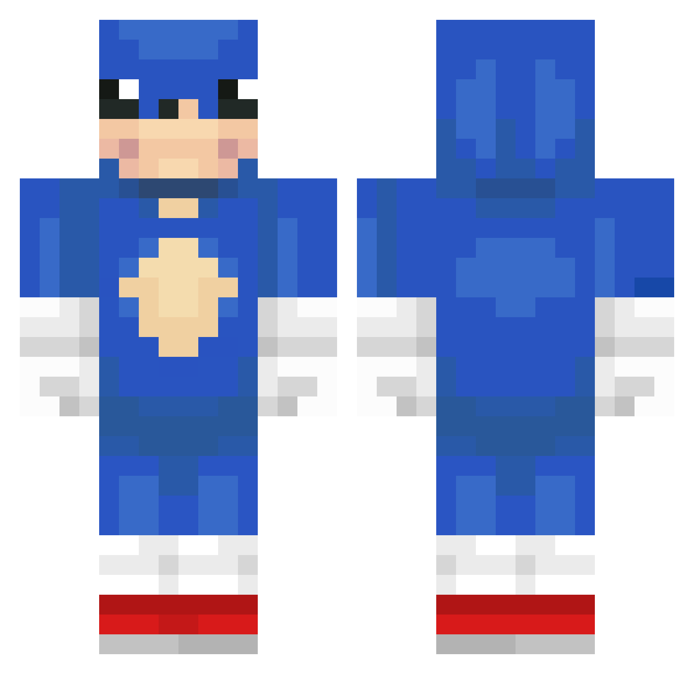 Sowette Minecraft skin, front and back view