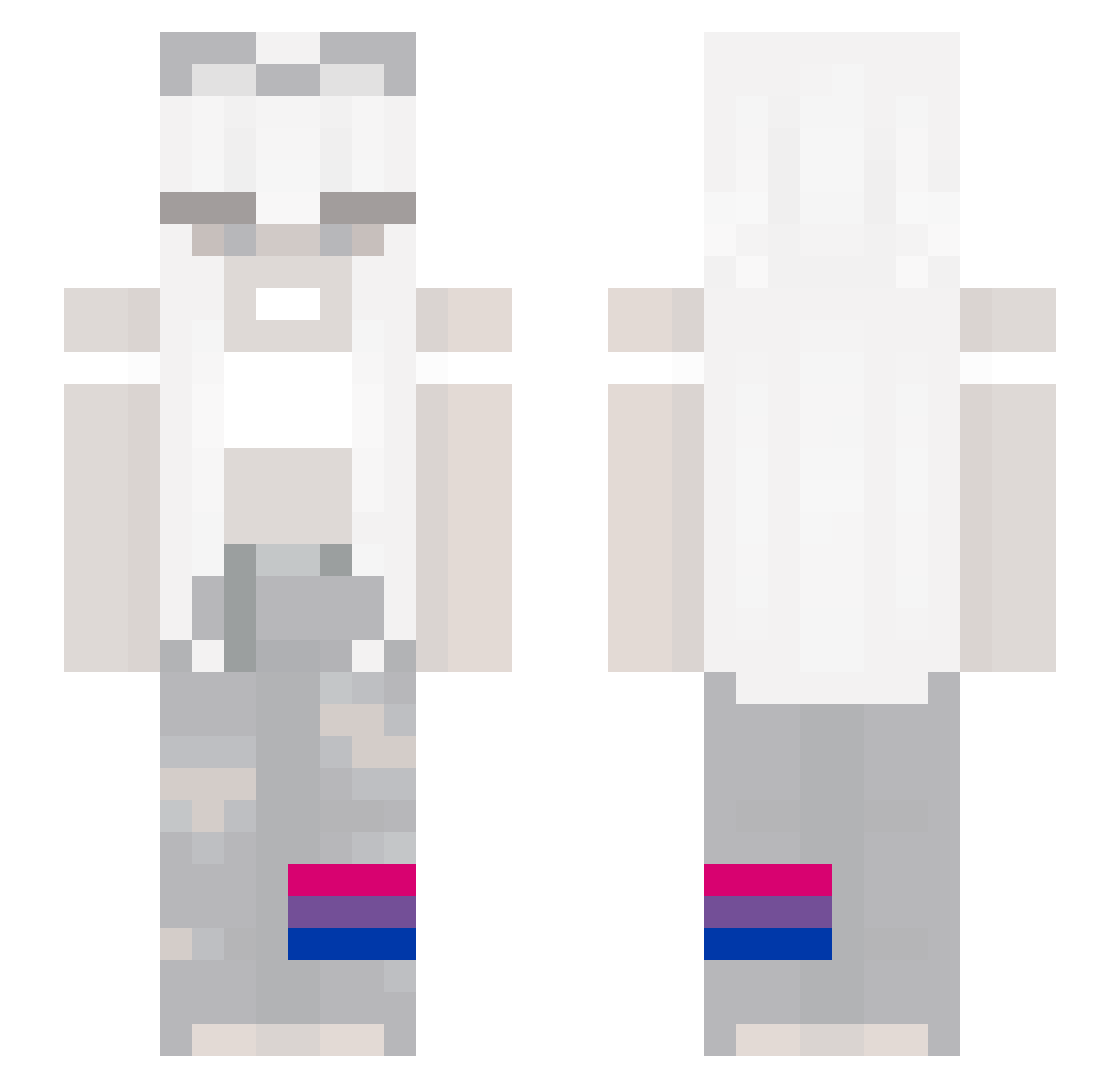 CutieSad Minecraft skin, front and back view