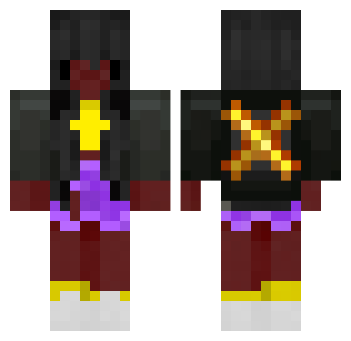 Dysporeia Minecraft skin, front and back view