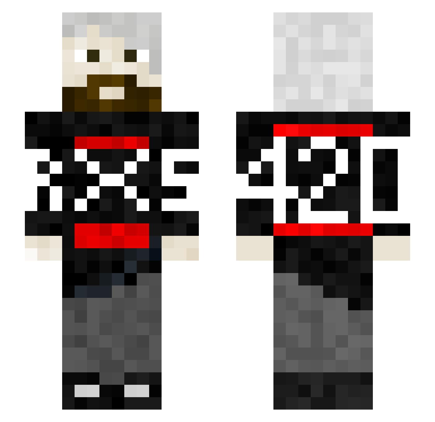 Rickyxsan Minecraft skin, front and back view