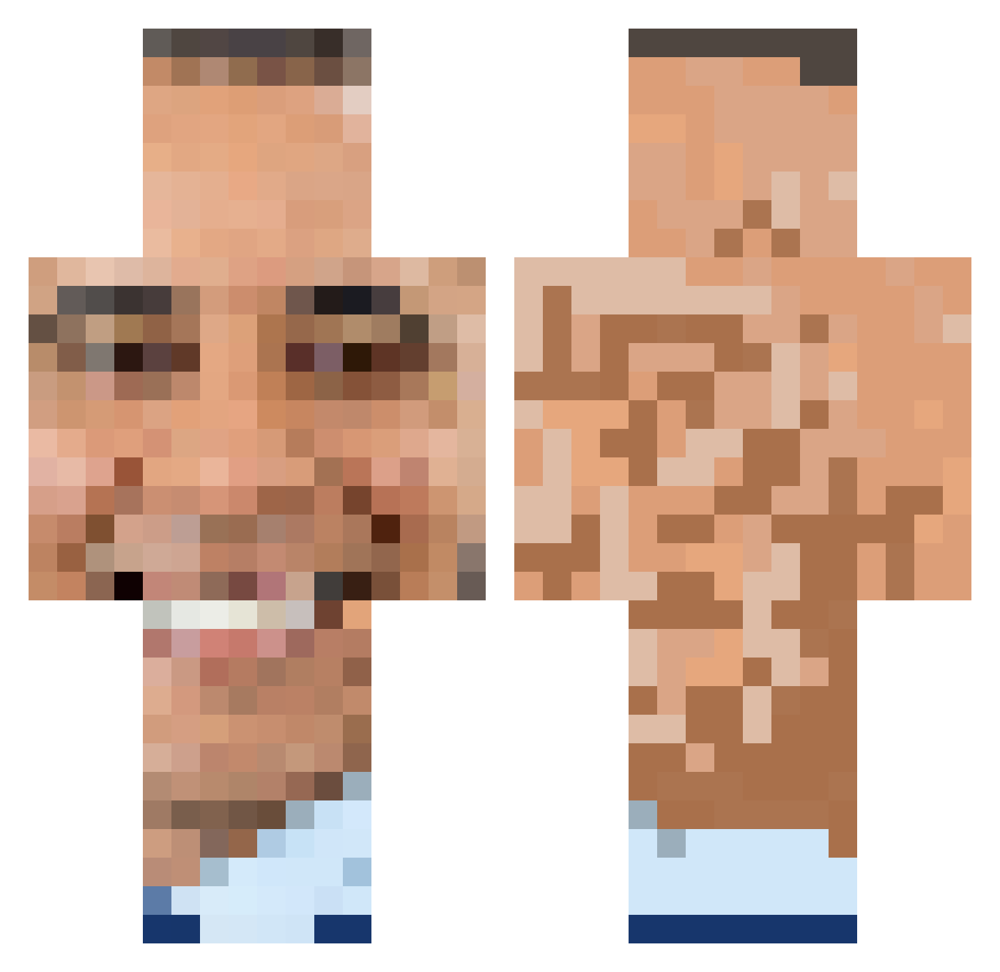 Winging Minecraft skin, front and back view