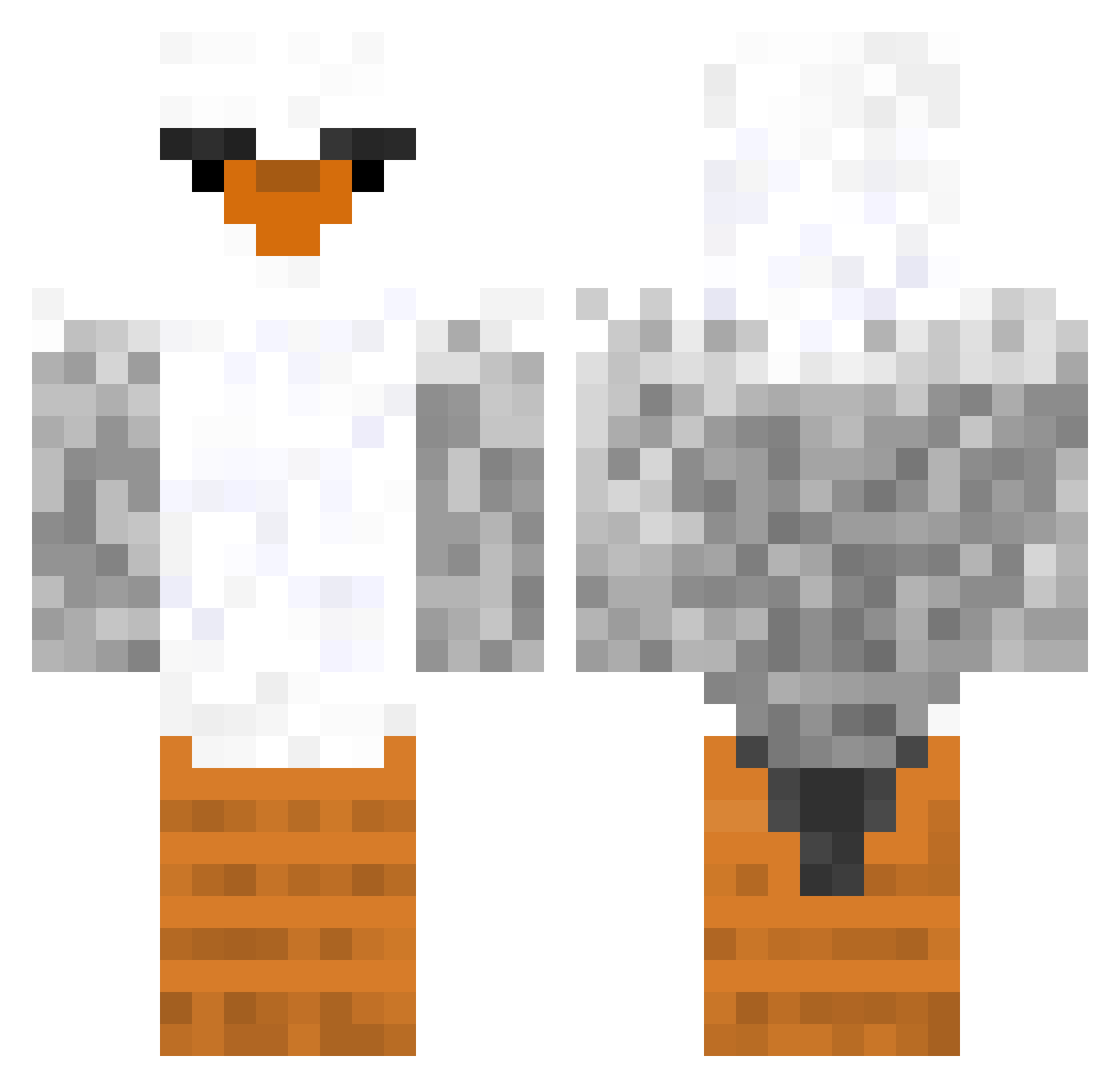 CheezePy Minecraft skin, front and back view