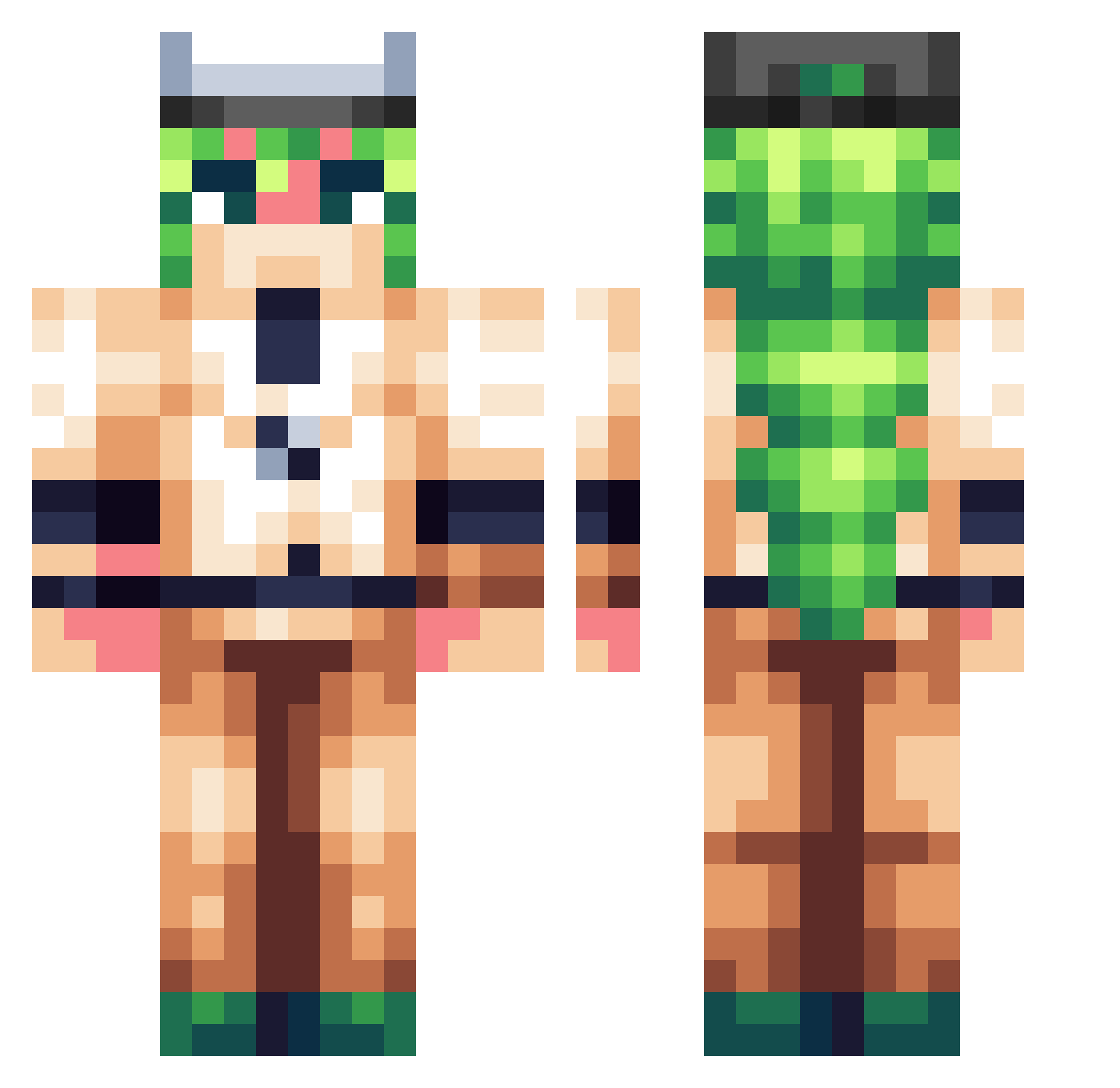 Peekerson Minecraft skin, front and back view