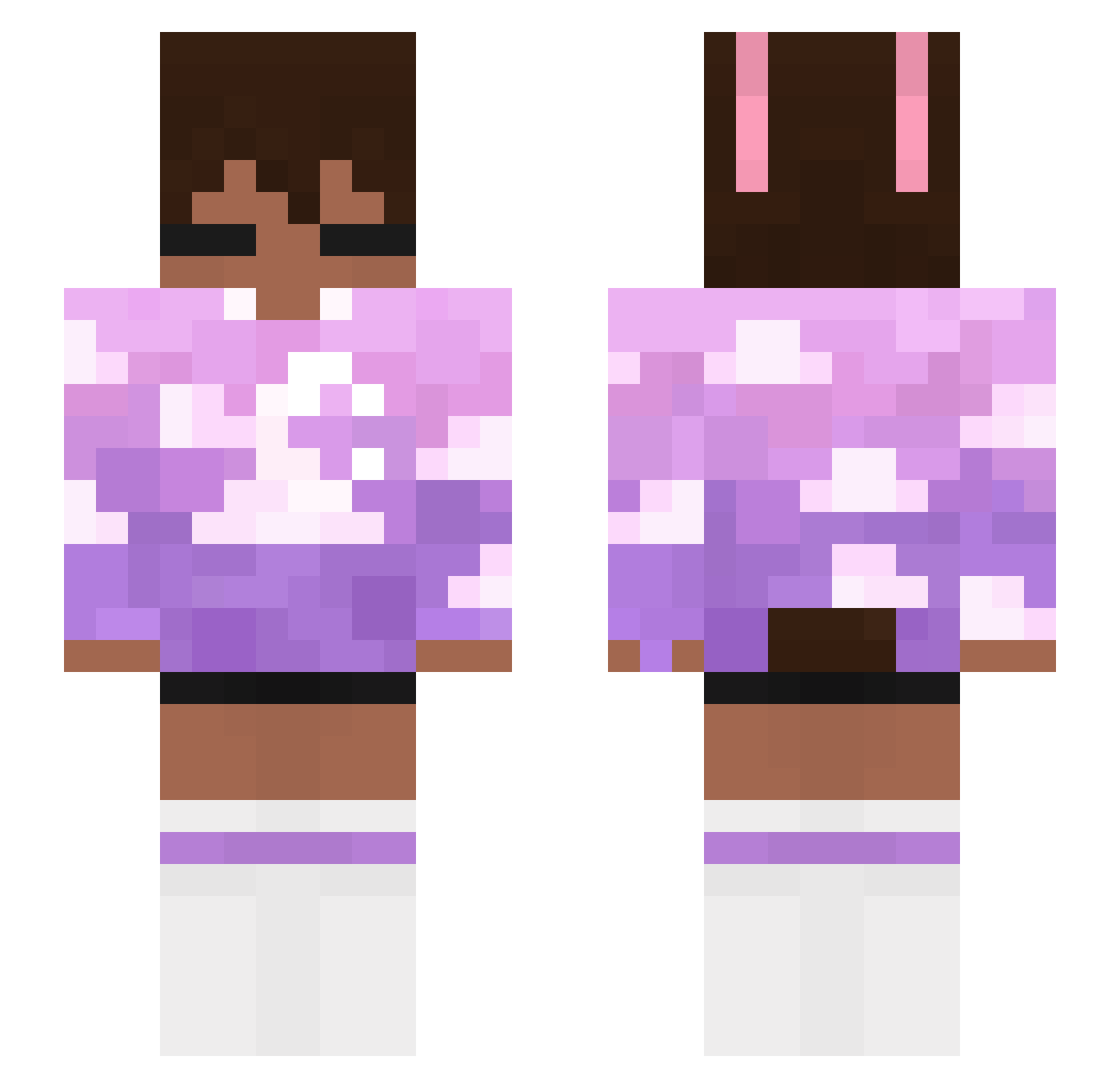 ReaganDev Minecraft skin, front and back view