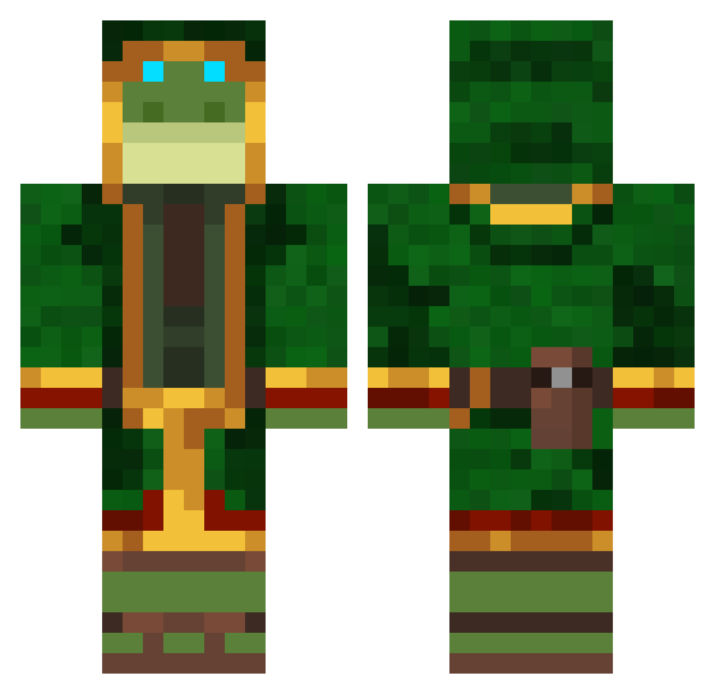 Maxify111 Minecraft skin, front and back view