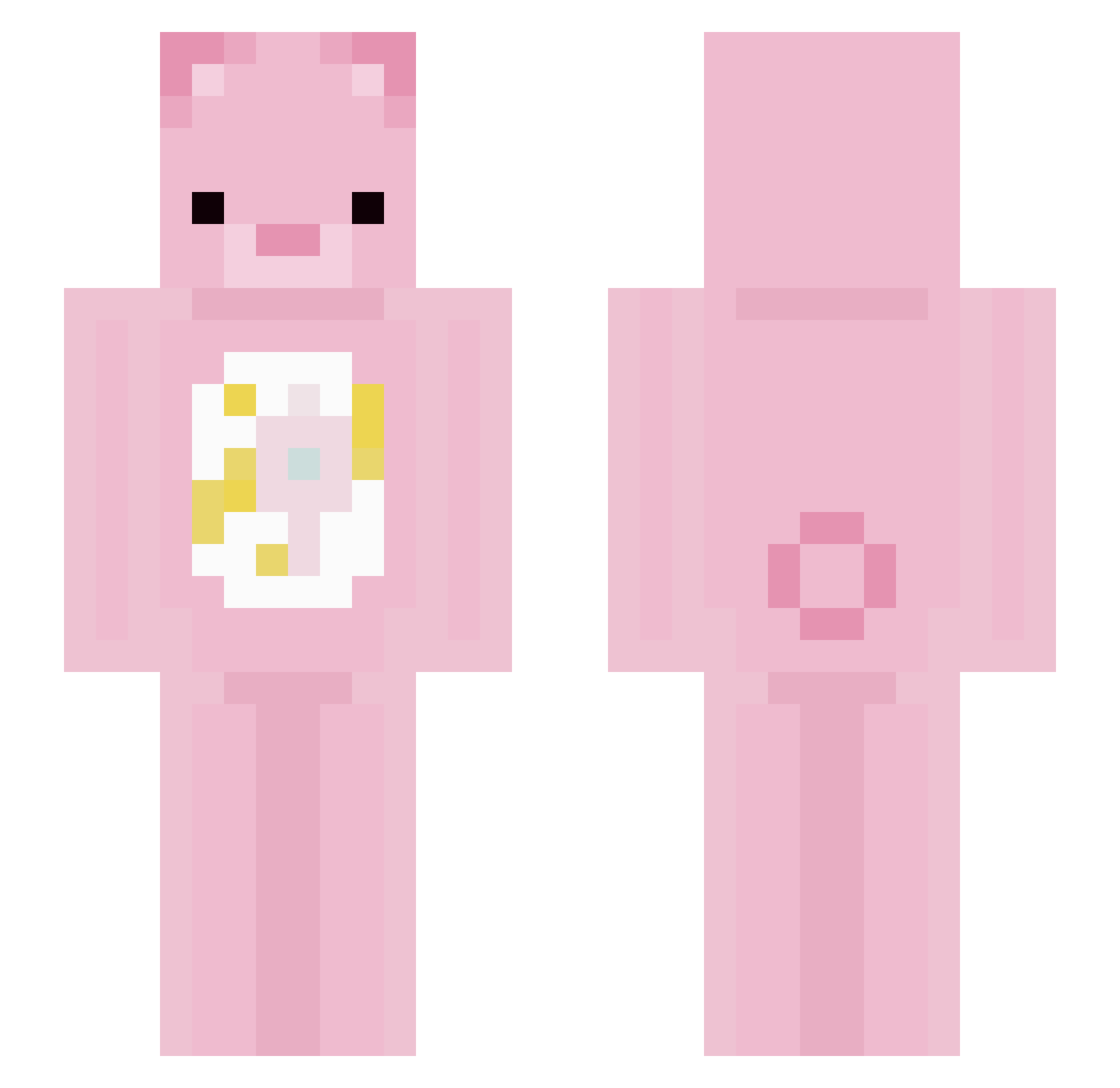 NokuCha Minecraft skin, front and back view