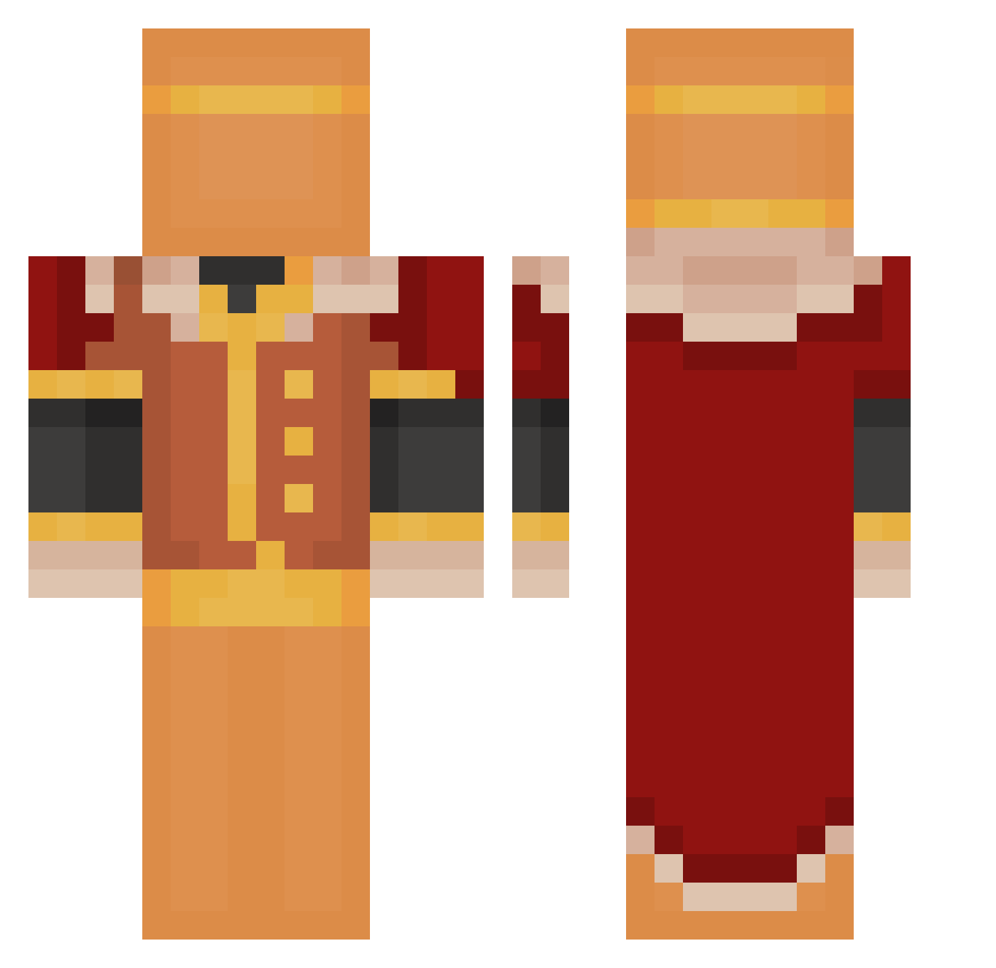 LukTheOnion Minecraft skin, front and back view
