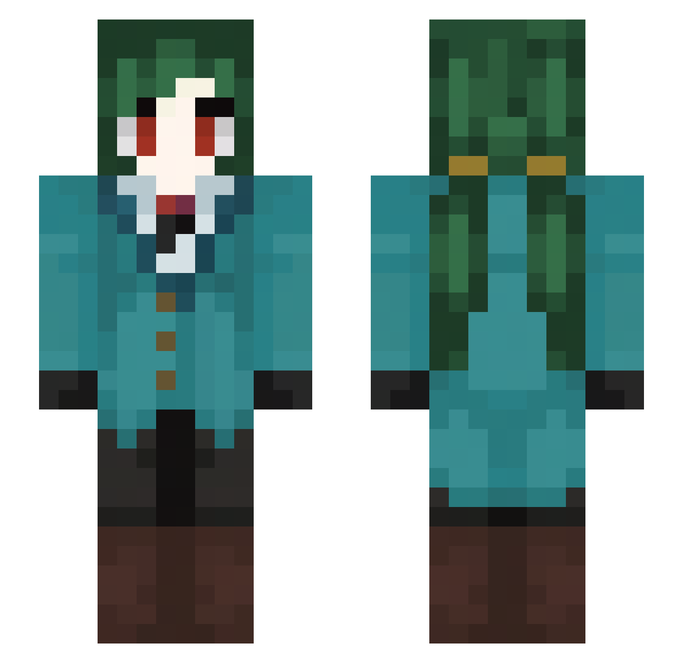 Clopernikus Minecraft skin, front and back view