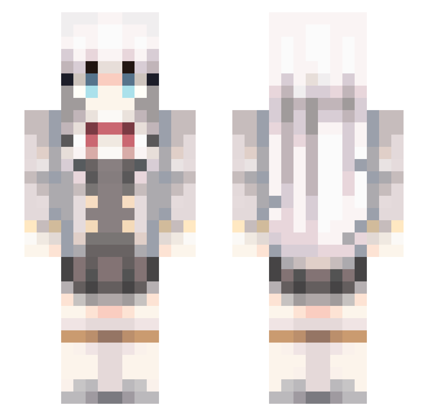 kloter Minecraft skin, front and back view