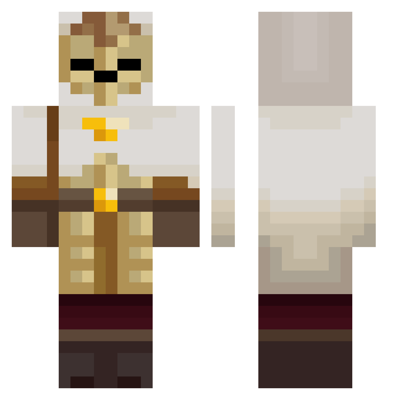 ShadowFox06 Minecraft skin, front and back view