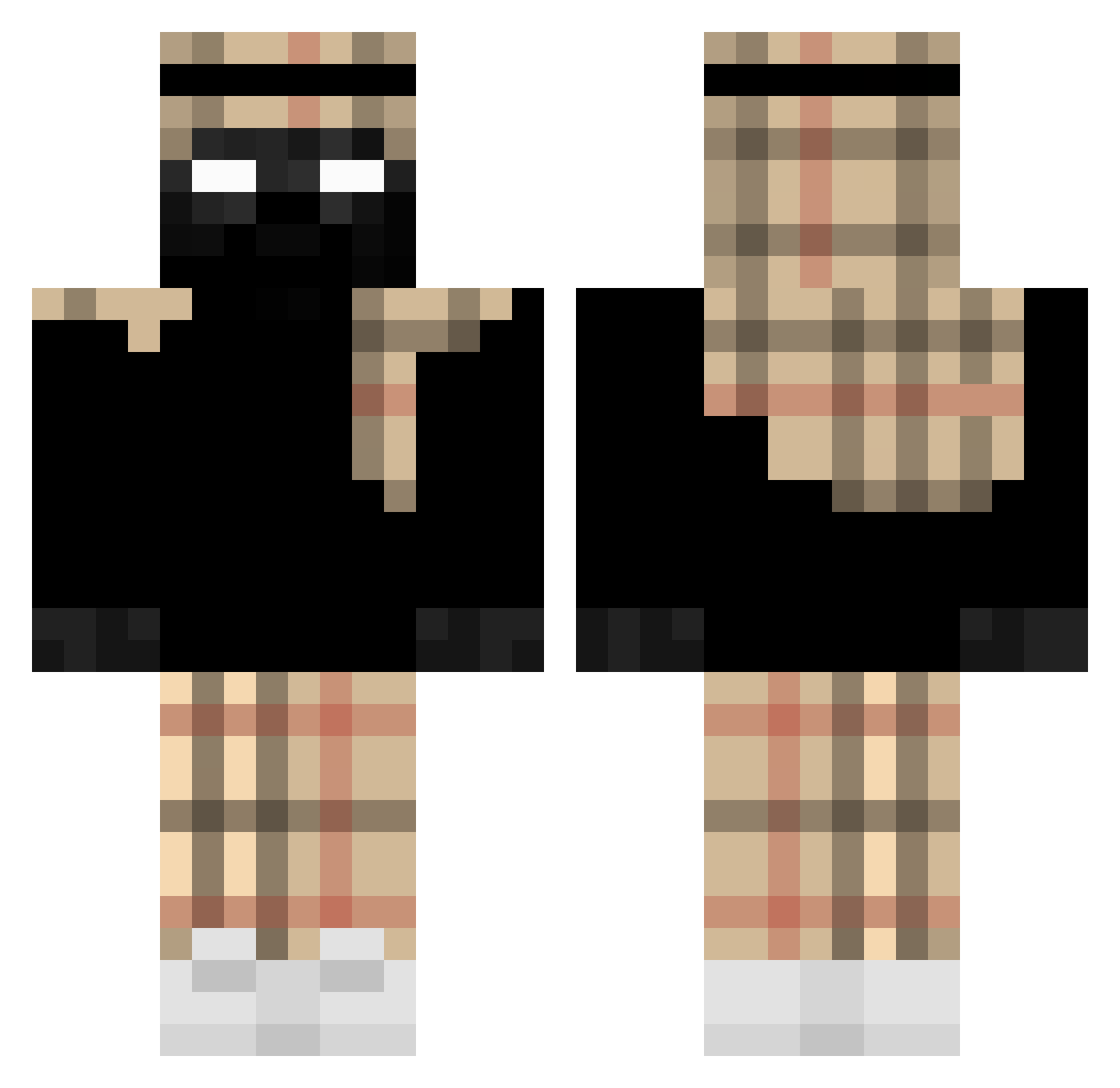 LouisGG1 Minecraft skin, front and back view