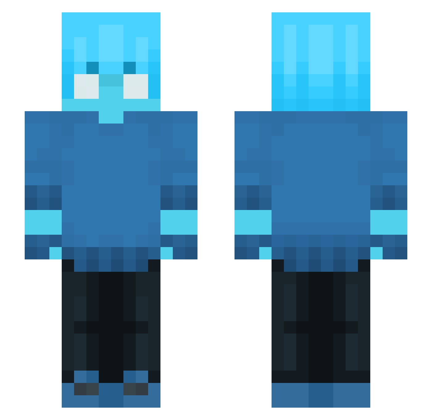 Felankor Minecraft skin, front and back view