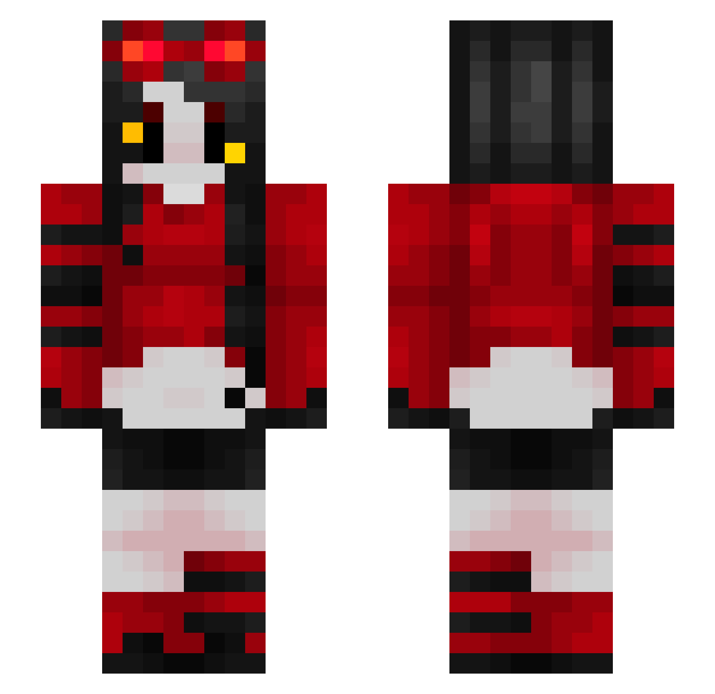 pilotoftitanic Minecraft skin, front and back view