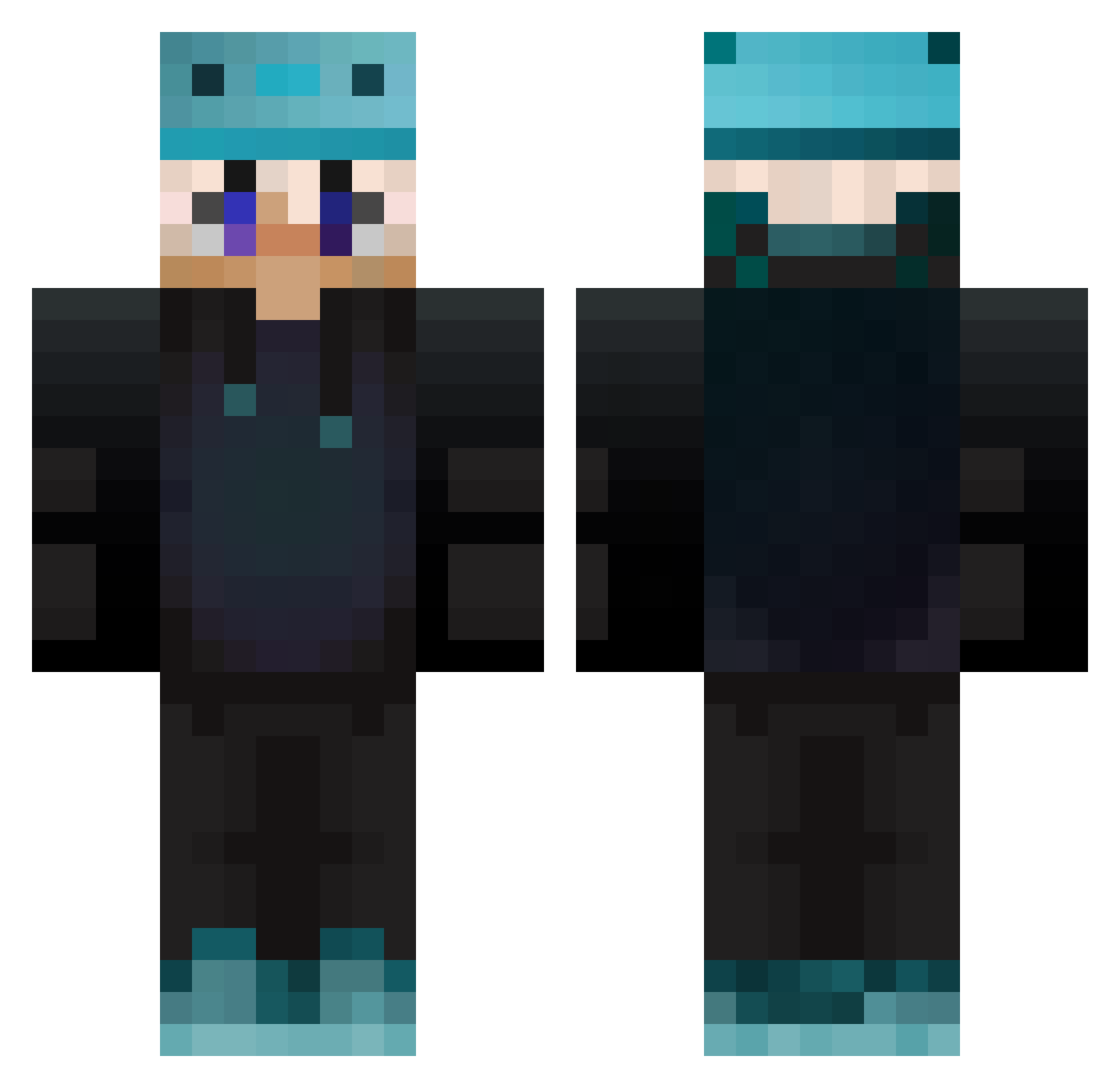 sleepingjar Minecraft skin, front and back view