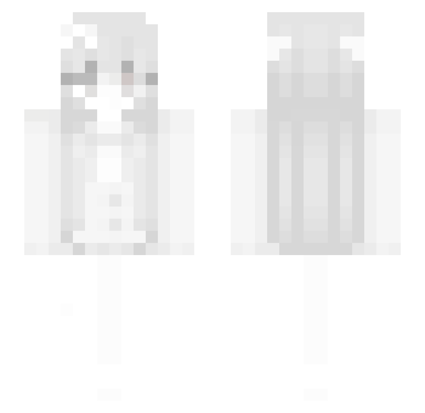 Koirax Minecraft skin, front and back view