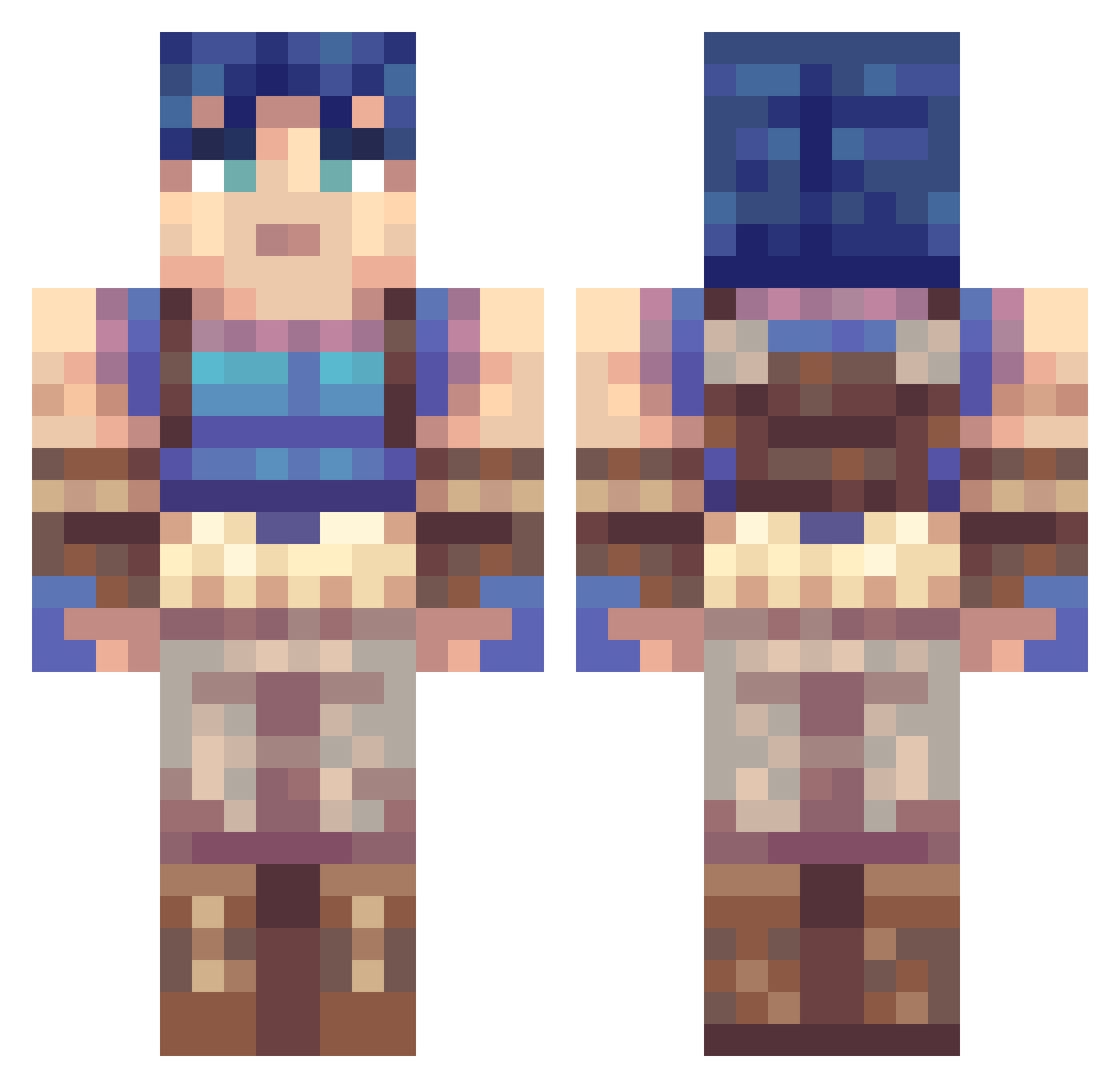 TheEpicNinja Minecraft skin, front and back view