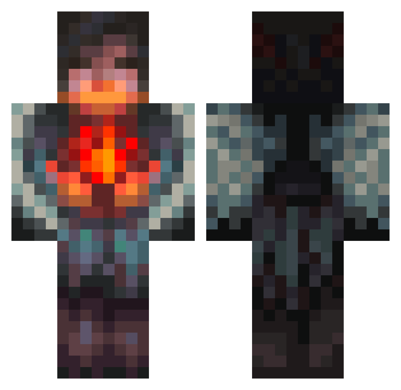 shortytriflin Minecraft skin, front and back view