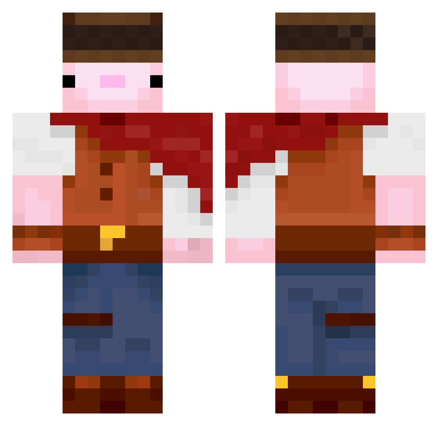 Defendur Minecraft skin, front and back view
